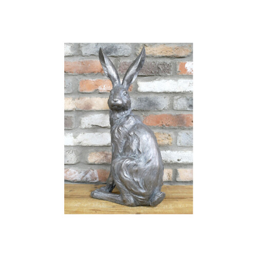 Large Grey Hare | Highly Textured Resin Ornament 2
