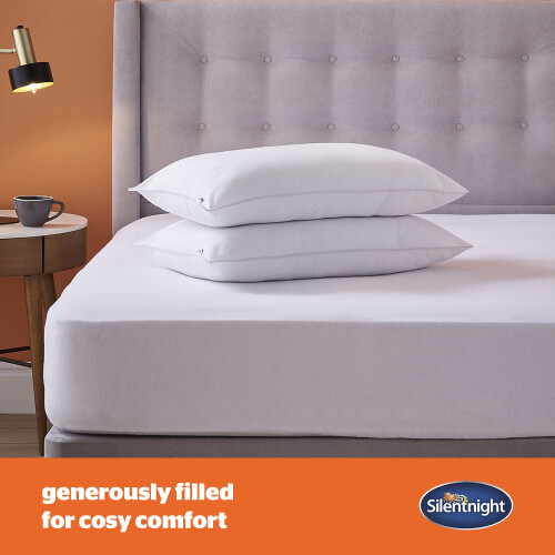 Silentnight Silentnight Warm & Cosy Pillows 2 Pack Luxury Overlocked Finish 1
