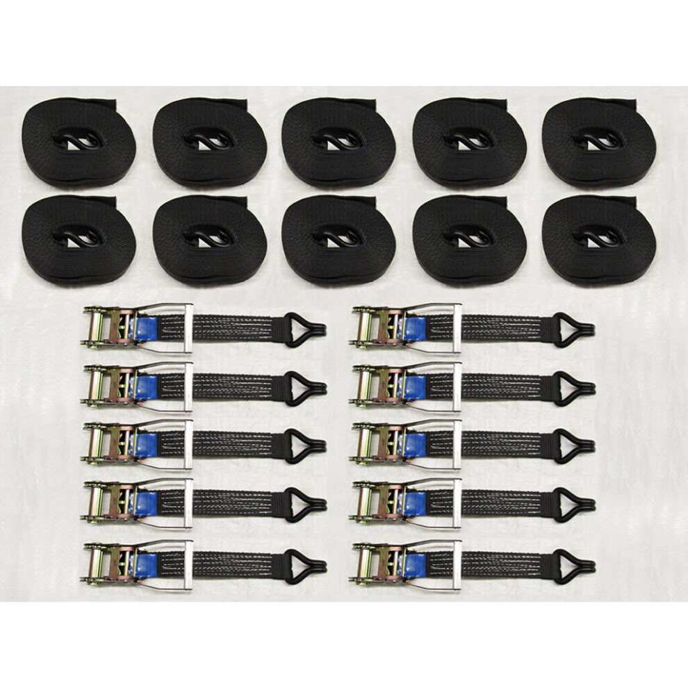 (Pack Of 10) Tie Down Lashing Ratchet Strap (5T 50Mm 8M Hook) 600988496446