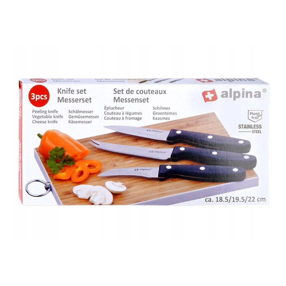 Alpina Deluxe 3 Piece Small Kitchen Knife Set