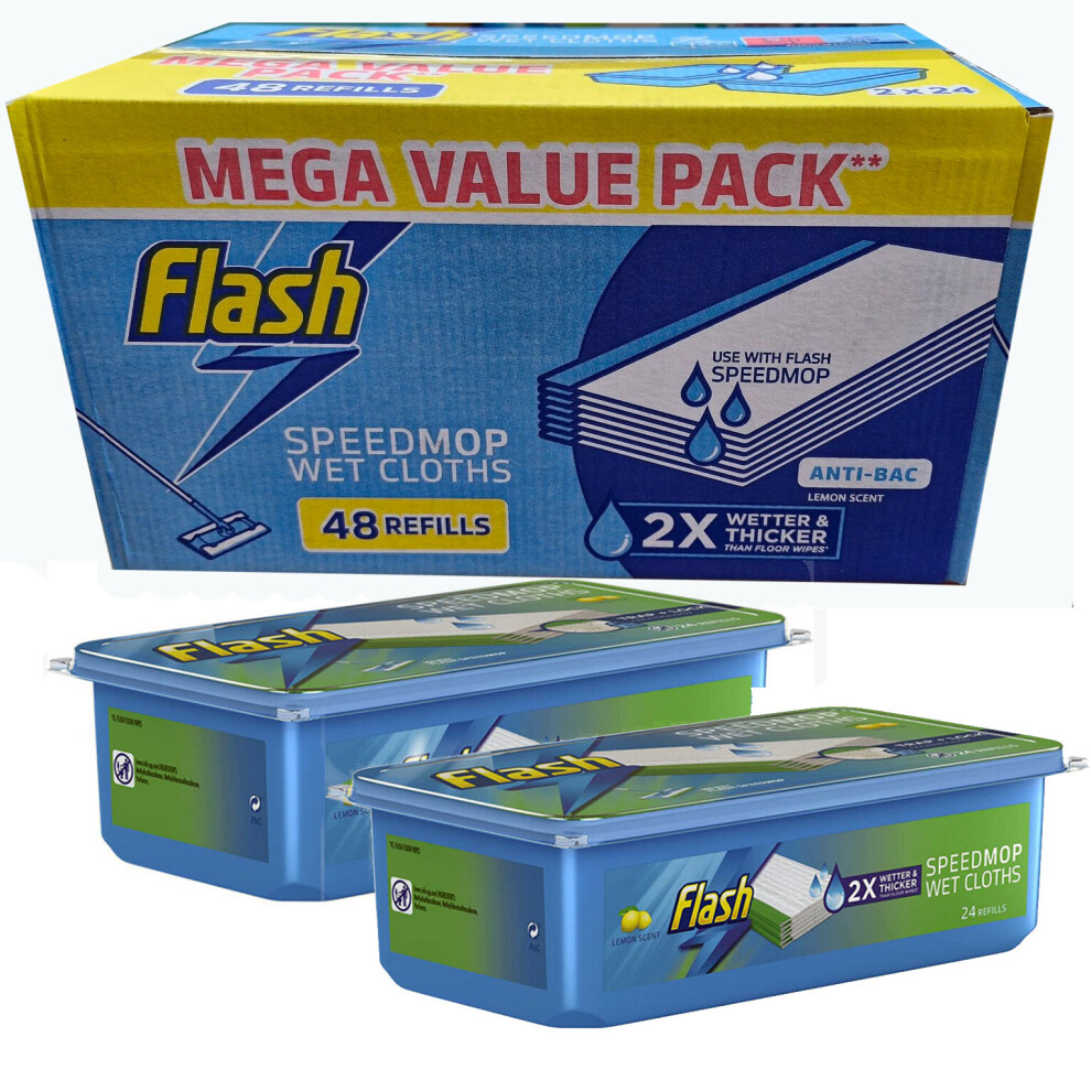 48 Flash Speed Mop Wet Floor Cloth Wipes (2 packs)