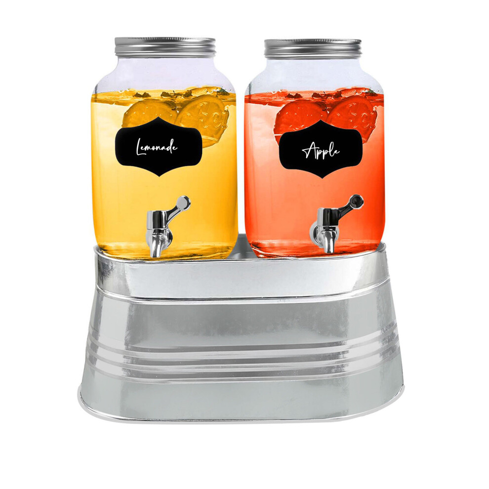 (2 x 4L Dispenser & Bucket Stand) Hover to zoom Have one to sell? Sell it yourself 4L/8L Glass Vintage Beverage Drinks Dispenser on Metal Stand Cocktail Jar & Tap
