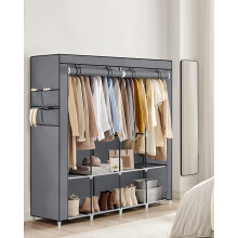 Clothes Wardrobe Portable Garment Organiser Rack  4 Side Pocket