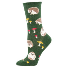 Novelty Women Socks Socksmith Pair Funny Ladies Green Hedgehog UK 3-8