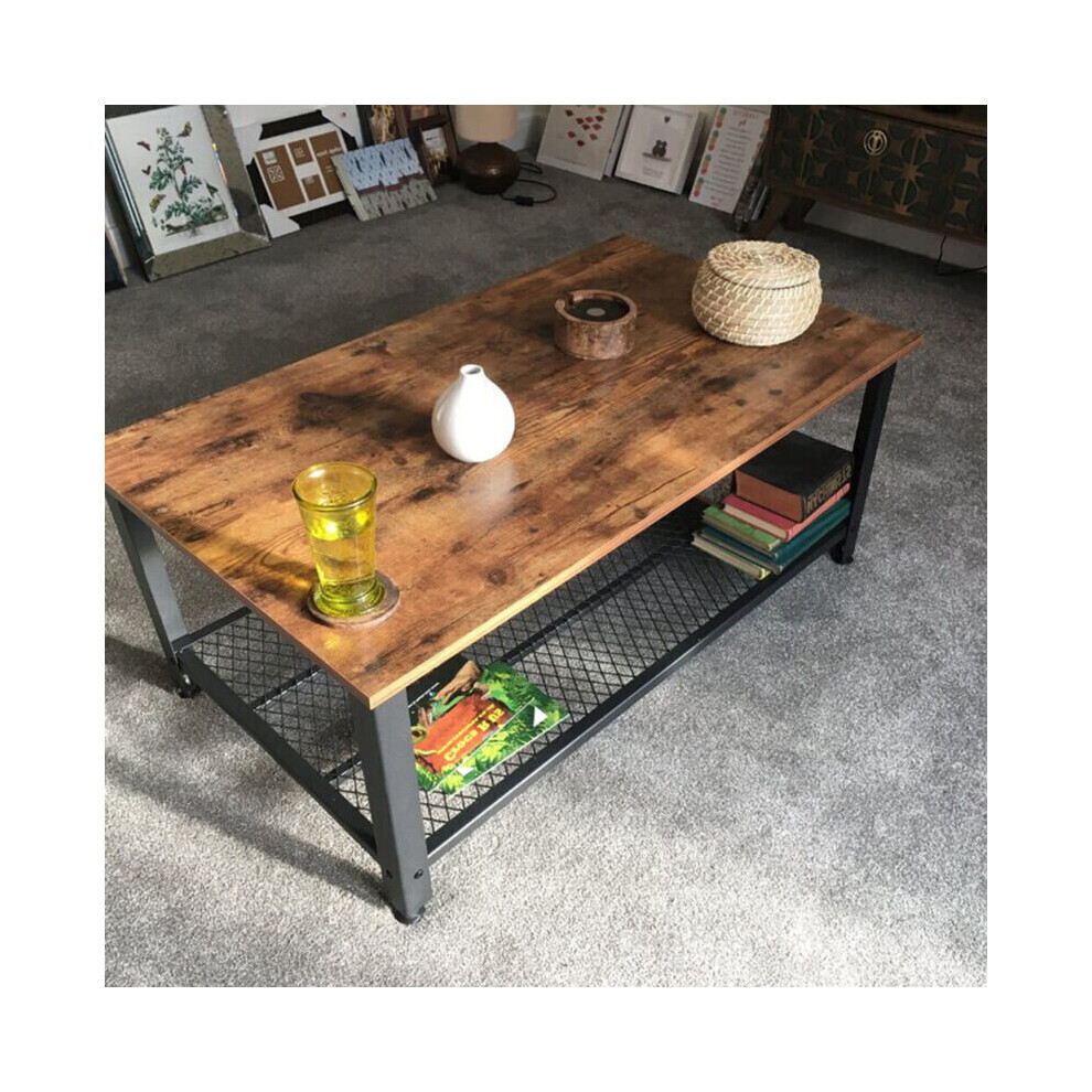 Industrial Coffee Table Vintage Retro Living Room Furniture Side End