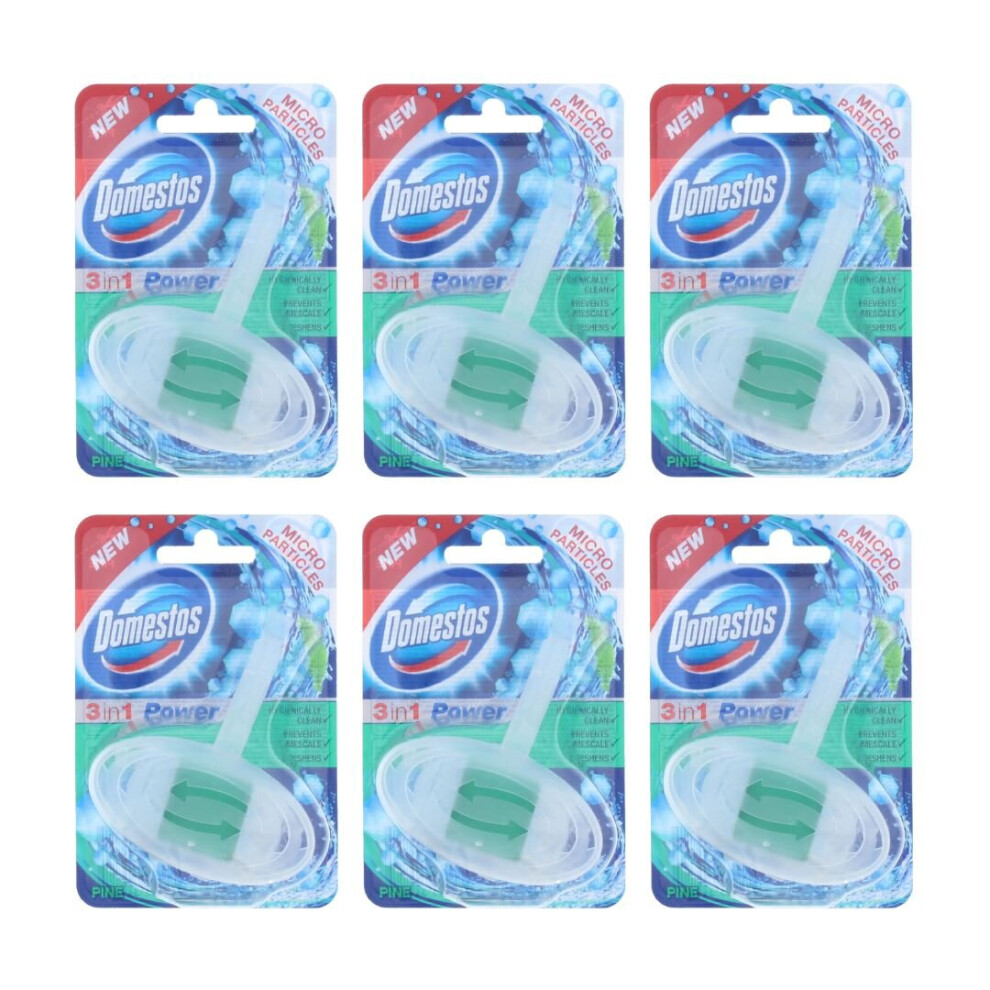 Domestos 3 in 1 Rim Block Pine - Pack of 6