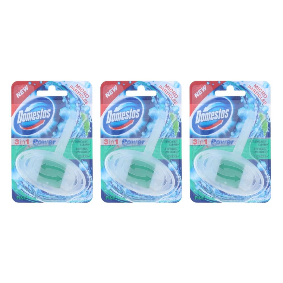 Domestos 3 in 1 Rim Block Pine - Pack of 3