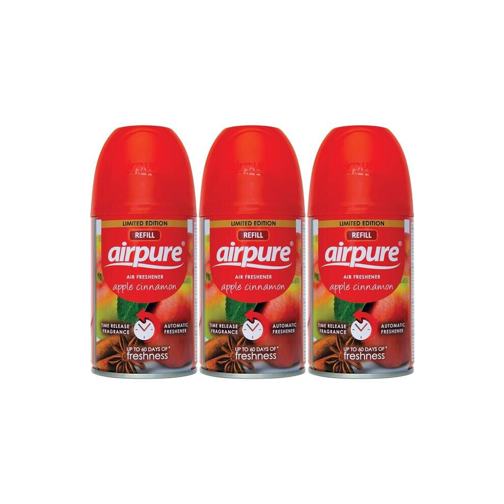 Airpure Apple Cinnamon Refill Automatic Air Freshener 250ml - Pack of 3-image-OPC-PDGRKSF-NEW