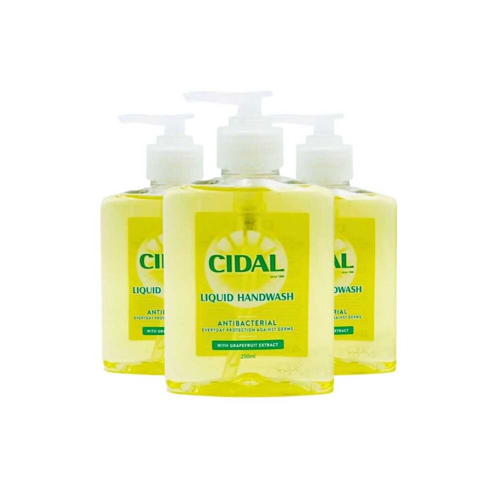 Cidal Antibacterial Liquid Handwash  Grapefruit Extract 250ML - Pack of 3
