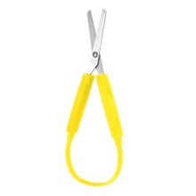 1Pcs Mini Loop Scissors Adaptive Design Scissor Self-Opening Handle Safety Scissors for Kids Children Schools Special Need Daily DIY Crafts(Yellow)
