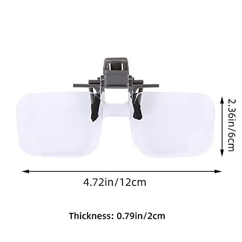 Clip-On 2X Magnifier Hands-Free Eyeglass Magnifier Portable Magnifier ...