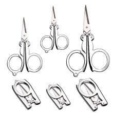 3 PCS Folding Scissors,Stainless Steel Small Scissors,Mini Craft Cutter,Travel Scissors Pocket Scissors Small Foldable Scissors Perfect for Family