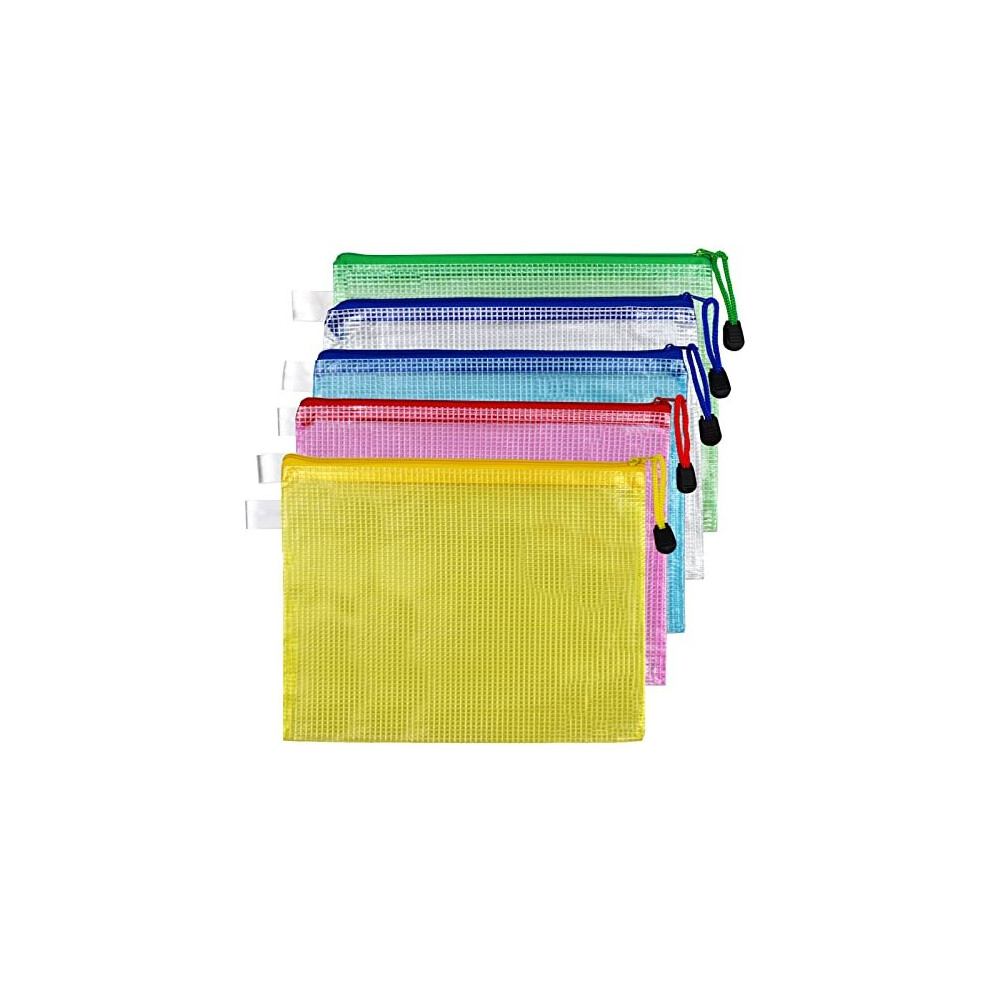 5 Pcs Plastic Wallets A5 File Folder Document Zipper Bags A5 Zip Bag