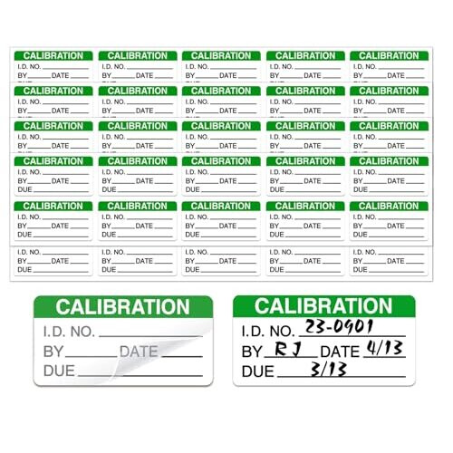 Self Laminating Calibration Labels 2 X 1 Inches - Write-on Calibration ...