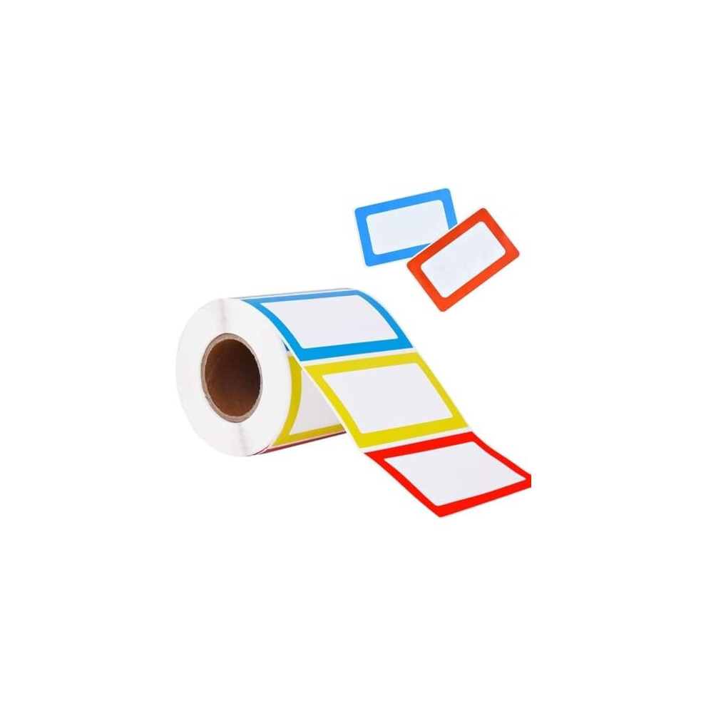 Name Tag Labels Stickers Large 200 Colorful 89x57mm 4 Colors Waterproof Adhesive Name Tags Sticky Labels for Clothes Office School Presents Kitchen