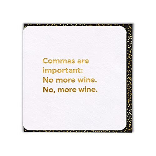 Funny Humorous | 'Commas are Important' | Luxurious Gold Foiled ...