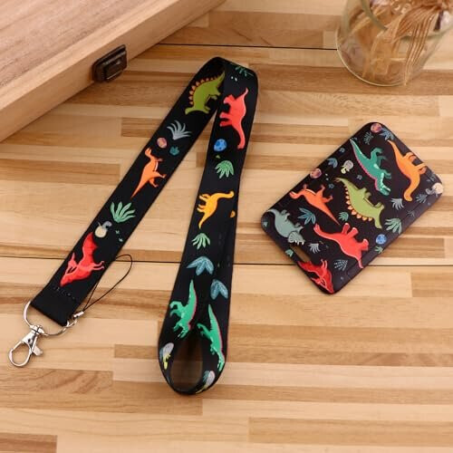 Juanooo Cute Dinosaur ID Lanyard Card Holder Cool Key Keychain Lanyard ...