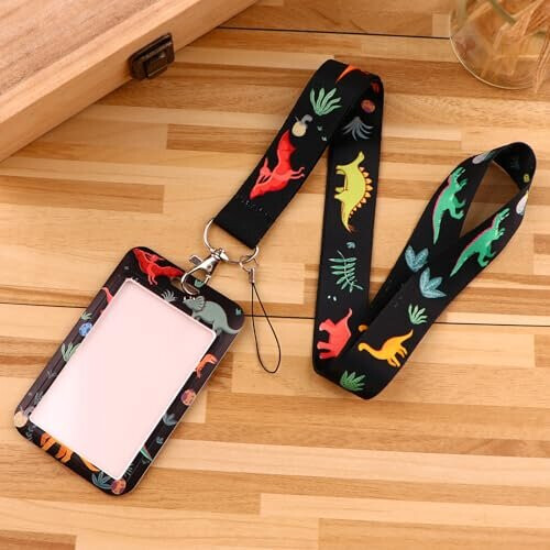 Juanooo Cute Dinosaur ID Lanyard Card Holder Cool Key Keychain Lanyard ...