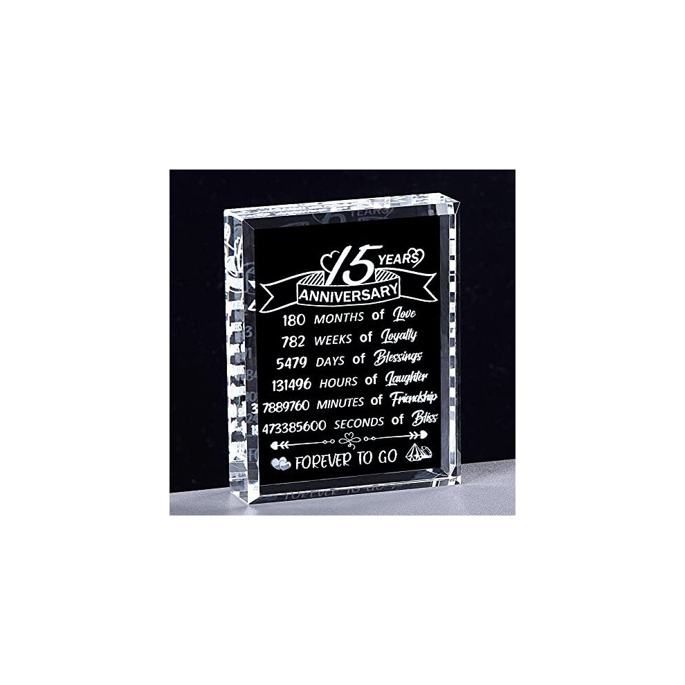 15th Wedding Anniversary Crystal Gifts for Her 15 years Anniversary Keepsake Presents for Women (15 years)