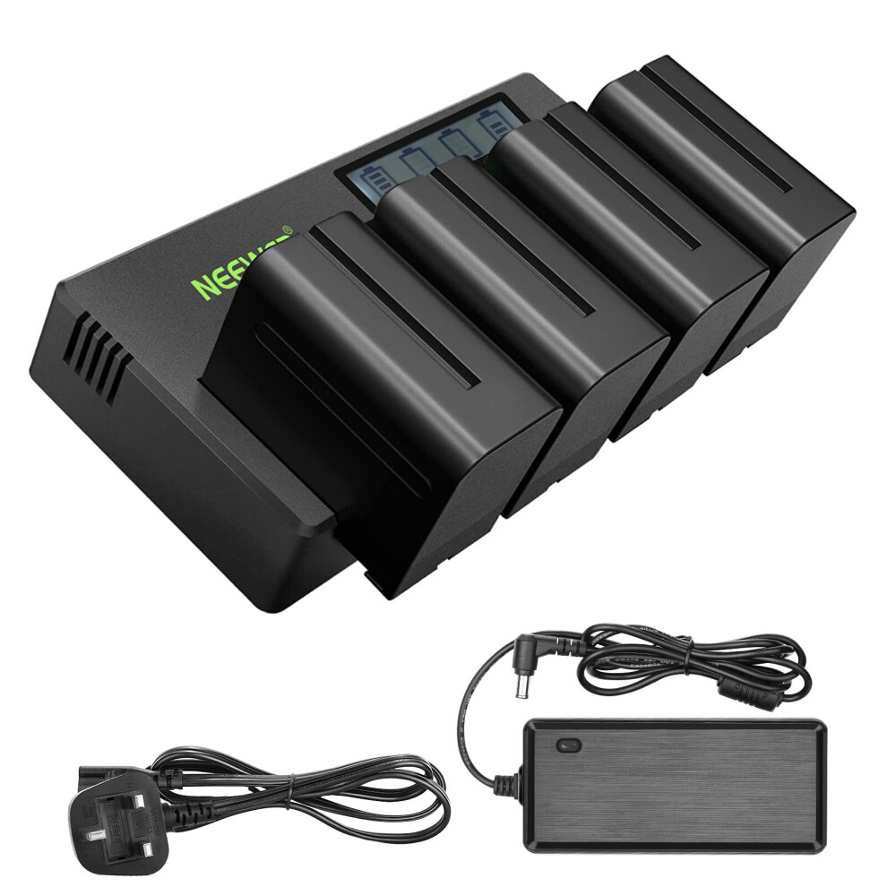 NEEWER 4-Pack NP-F970 Battery Set for Sony