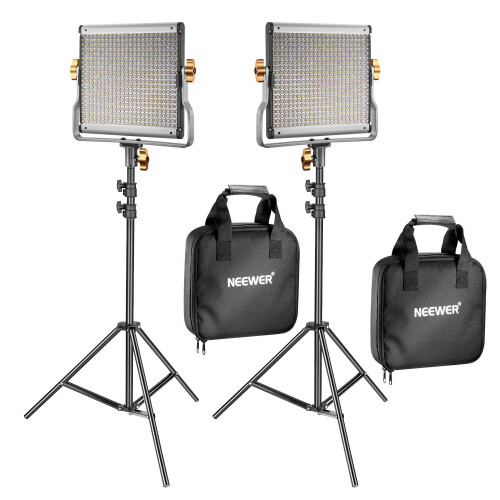 Neewer NEEWER 2 Pack NL480 Bi-color LED Panel Light Kit