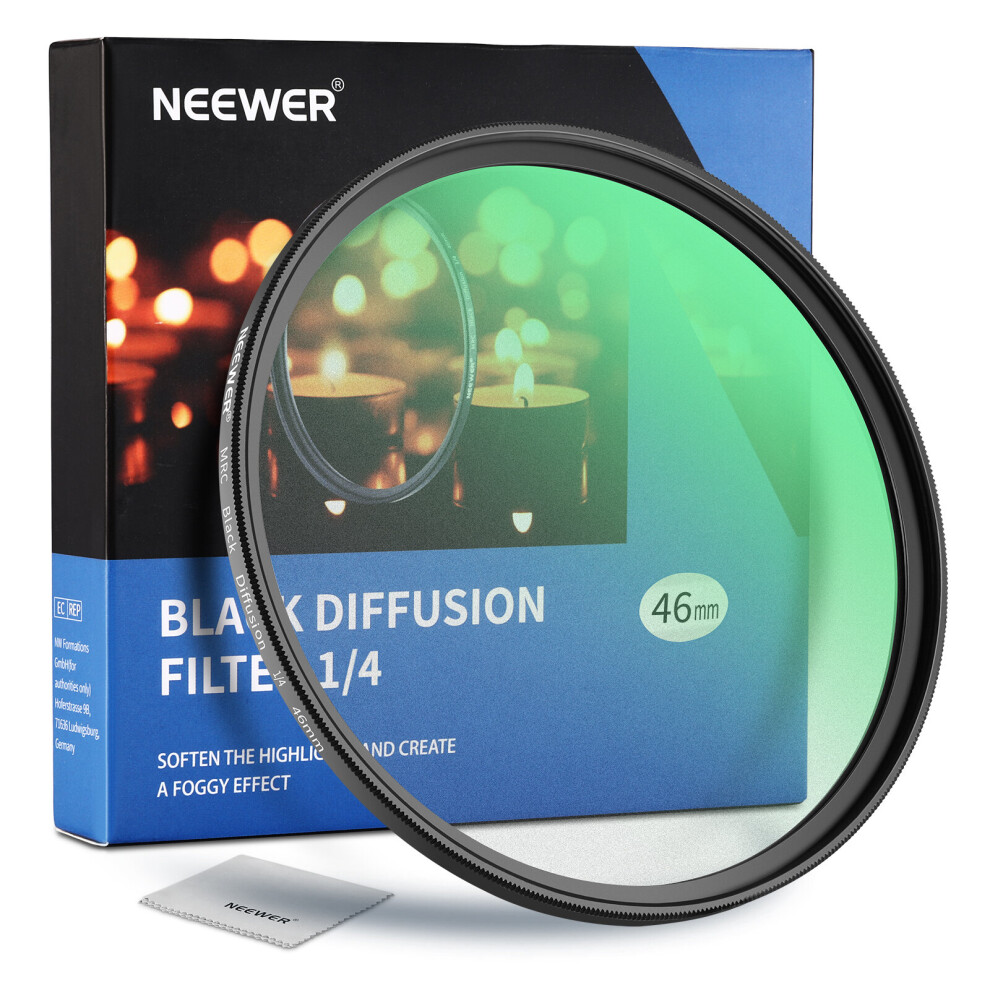 NEEWER Black Diffusion 1/4 Cinematic Effect Filter 46mm