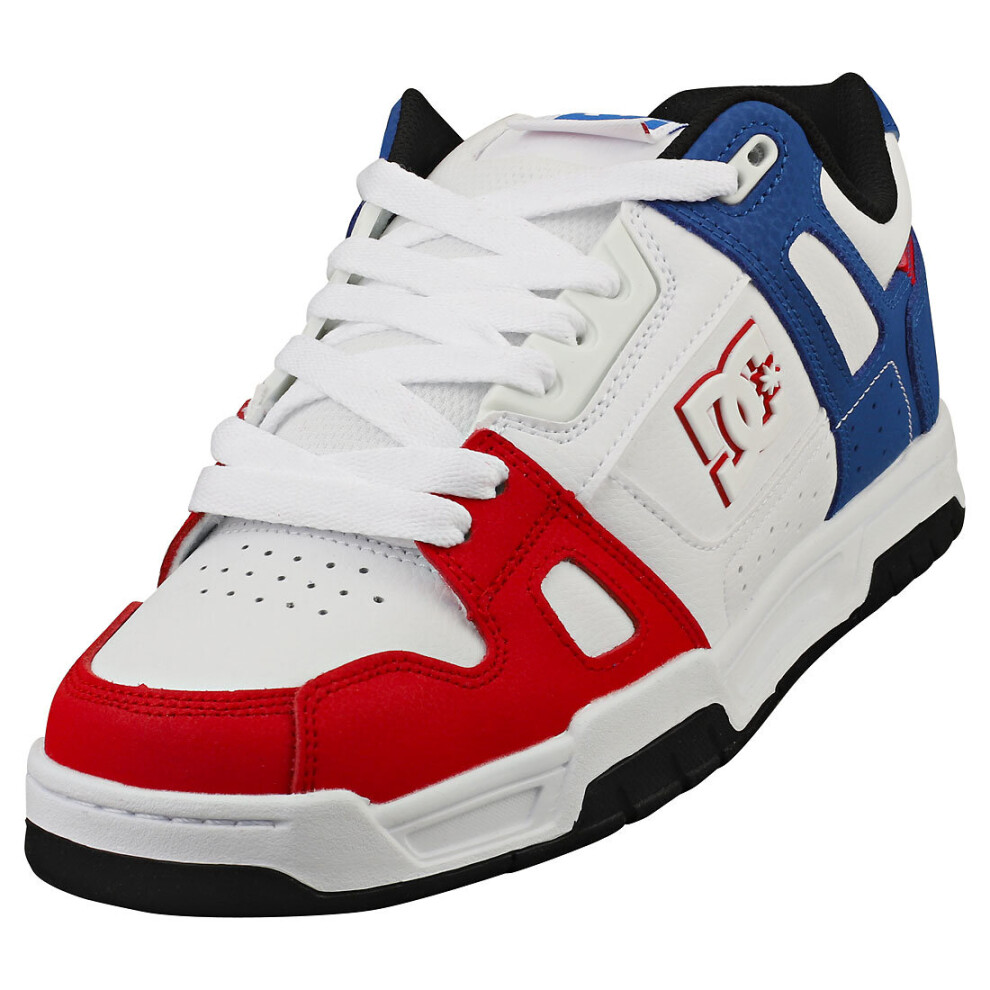 (8) DC Shoes Stag Mens Skate Trainers in Red White Blue