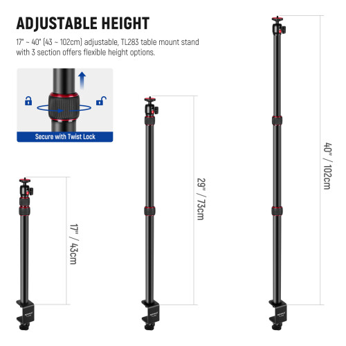 Neewer NEEWER 2PCS 1/4" Ball Head Extendable Camera Desk Mount 2