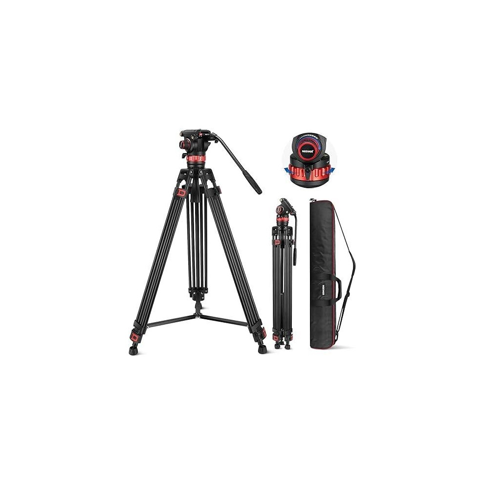 NEEWER TP75 74" Pro Video Tripod with Fluid Head