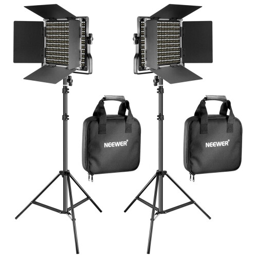 Neewer NEEWER 2 Pack Bi-Color 660 LED Video Light and Stand Kit 1