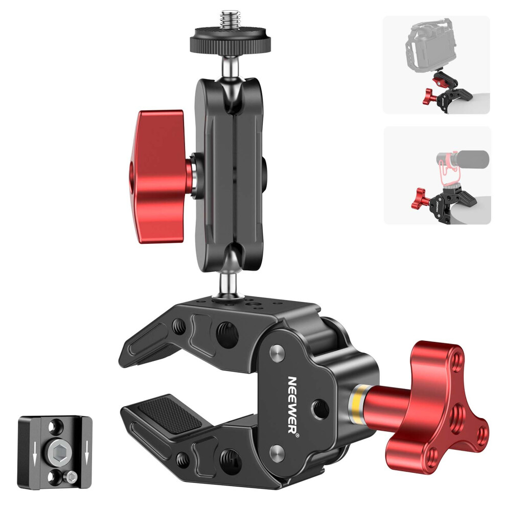 NEEWER UA023 Super Clamp with Dual Ballhead Magic Arm