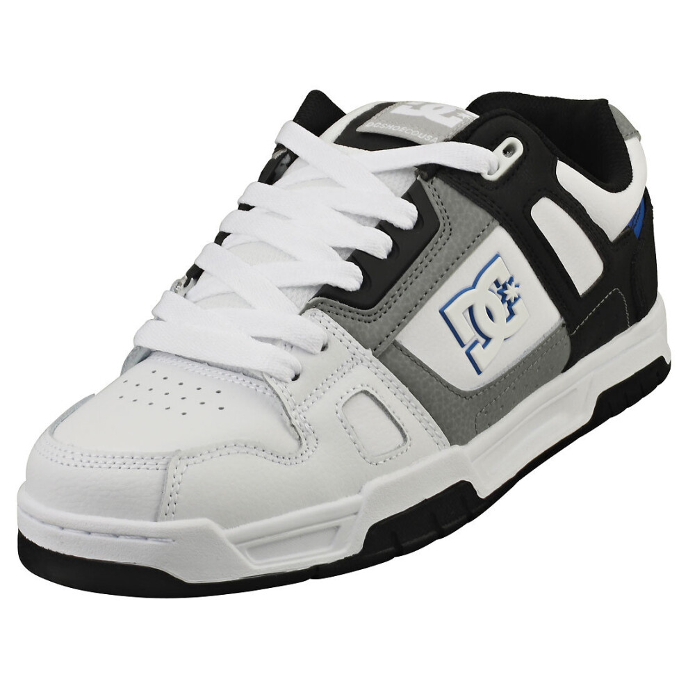 (7) DC Shoes Stag Mens Skate Trainers in White Grey Black