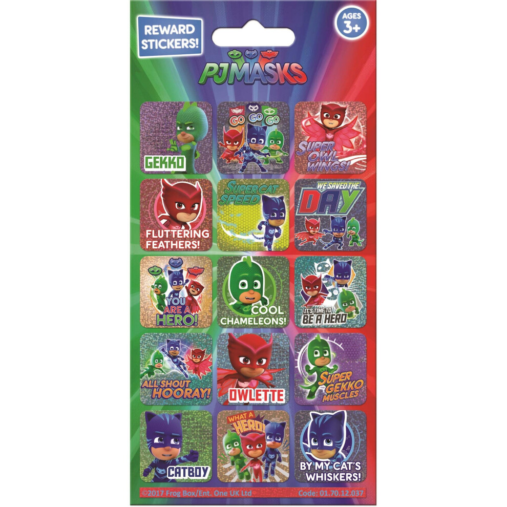 Paper Projects 01.70.12.037 PJ Masks Sparkly Reusable Reward Stickers, 19.5cm x 9.5cm