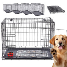 AREBOS dog cage 107x71x77.5cm | dog transport box car foldable | dog box foldable | transport box with 2 doors| XL black