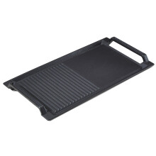 AREBOS Induction Griddle Plate 43.6x22.9 cm | Cast Iron with Matte Enamel | Two-Surface: Grill Ribs & Smooth Frying Surface, Induction Hob Compatible