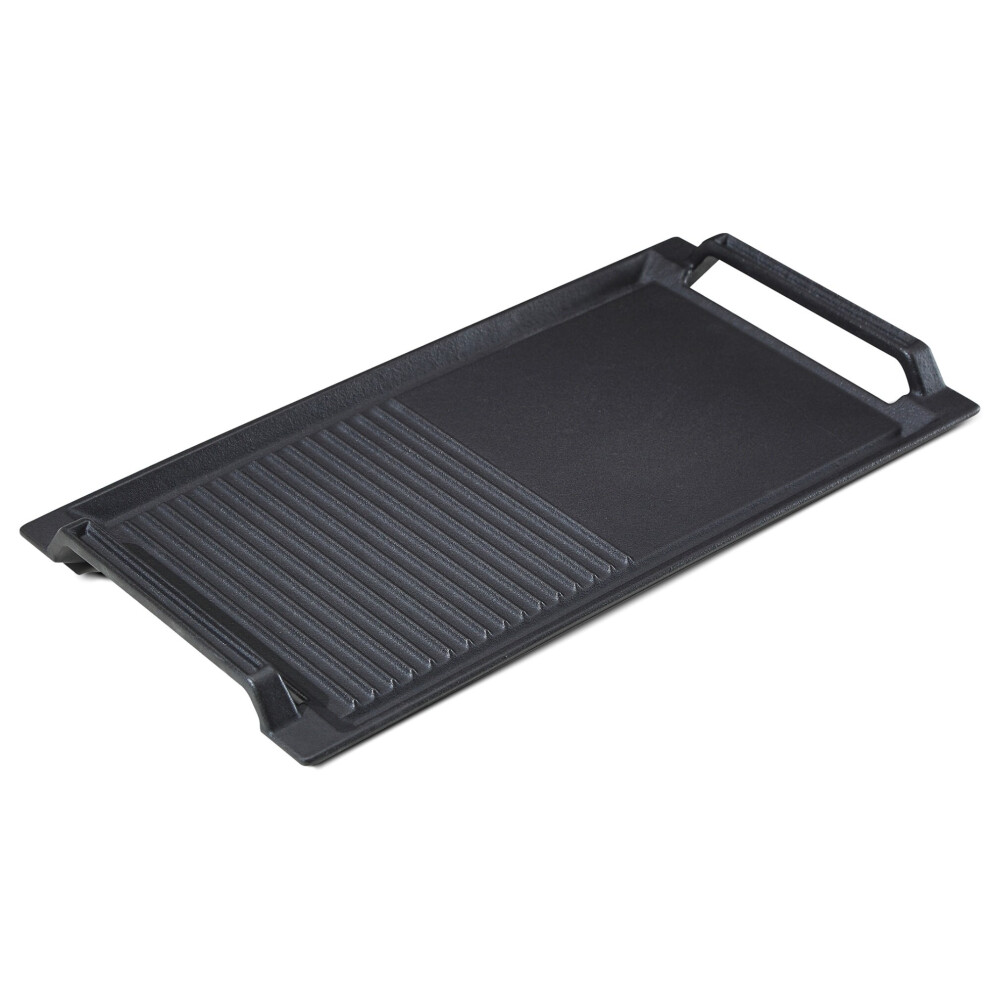 AREBOS griddle plate for induction | 43.6 x 22.9 cm griddle plate | cast iron grill pate for induction, hobs, oven, BBQ, gas grill