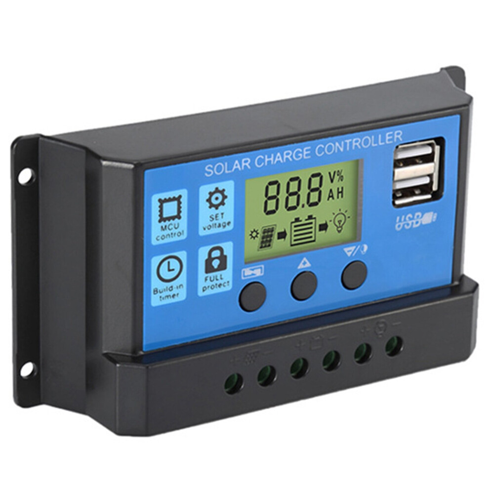 Solar Charge Controller 12V/24V 50A Automatic Pwm 5V Output Solar Panel Regulator With Dual Usb Lcd Displays 4852243610777