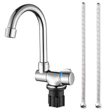 Foldable Kitchen Faucet 360 Dgree Rotation Sink Water Tap Single Handle Cold & Hot Water Mixer Copper Faucet for RV Boat