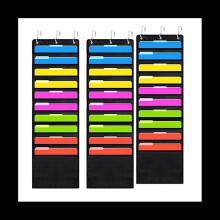 3Pcs Scrapbook Paper Storage, 12 x 12 Inch Hanging Paper Storage Bags with Door Hooks for Scrapbooking, Cardstock