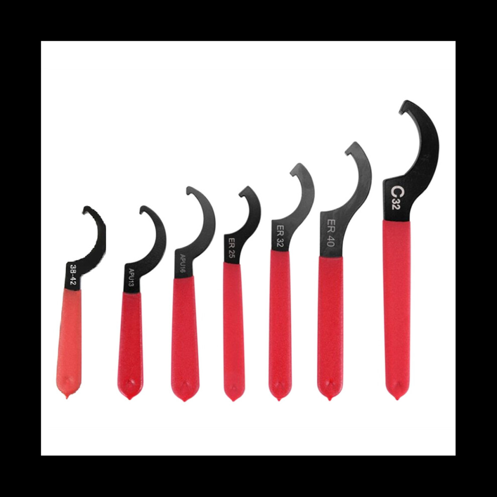 Coilover Wrench Spanner, 7Pcs Non- Spanner Wrench Set, Professional Universal Rubber Handle Wrench Spanner Tool 4851302145021