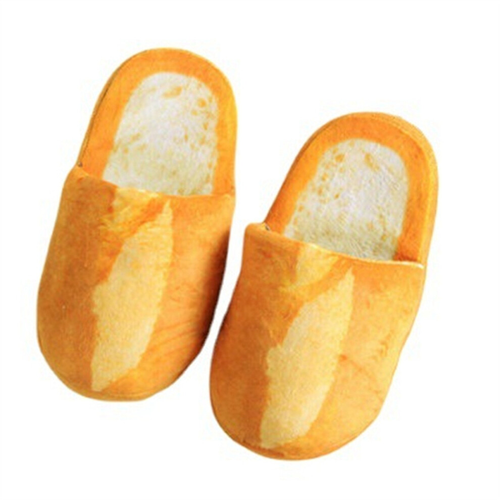 Simulation Foodie Bread Burger Toast Winter Home Soft-Soled Anti- Plush Warm Cotton Slippers,Type A(L)