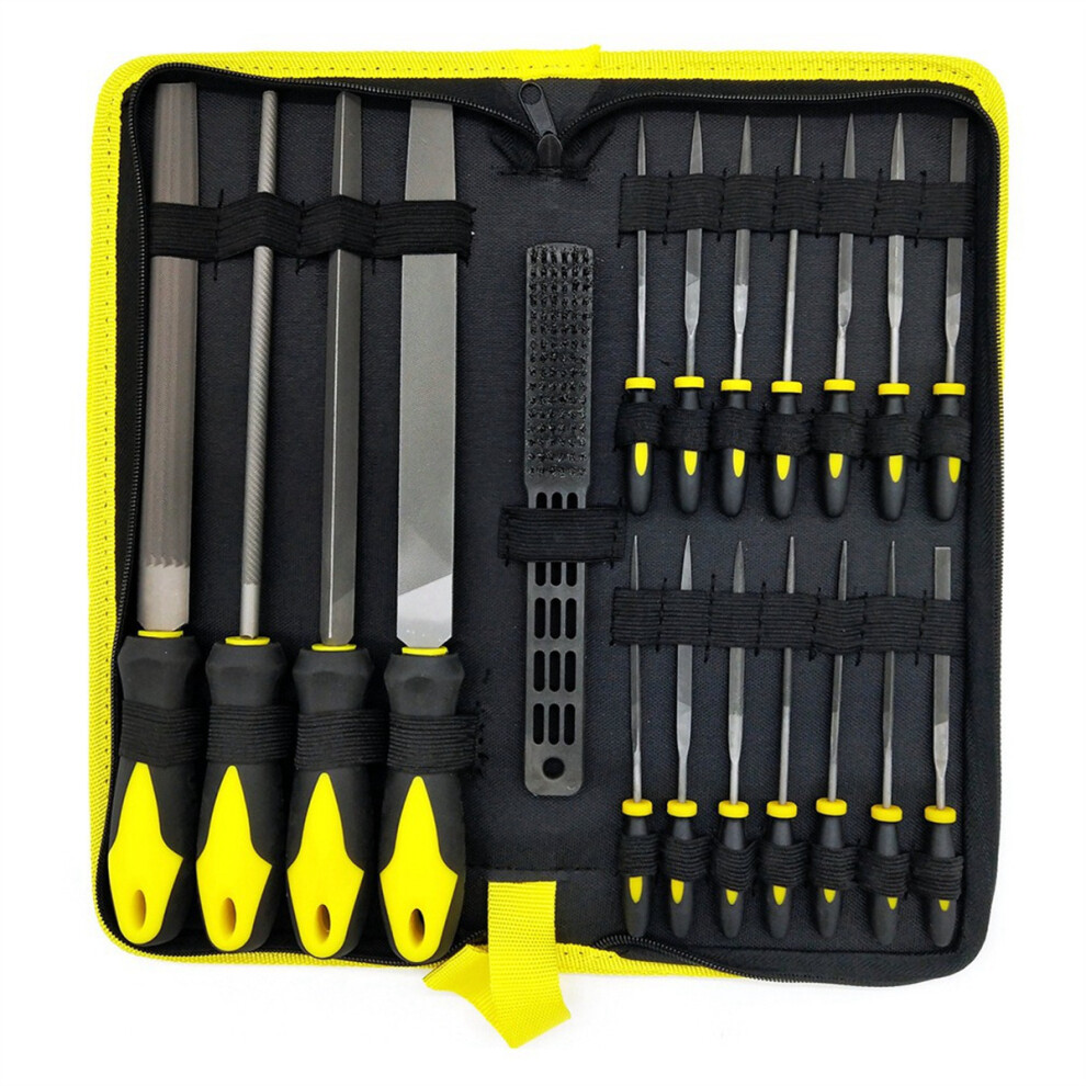 19Pcs Metal Steel File Grinding Tool With Flat File, Semi-Circular File, Circular File, Triangular File And Needle File. 4851302152838