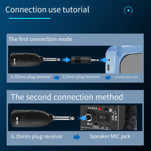 UHF Wireless Instruments Saxophone Microphone Wireless Receiver Transmitter 50M Range Plug and Play Great for Saxophone