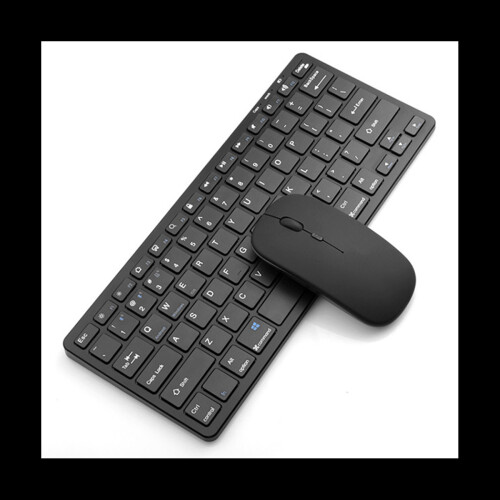 Wireless Bluetooth Keyboard Mouse Three Mode Keyboard Rechargeable Keyboard Mouse Support Tablet Laptop Computer Black 1