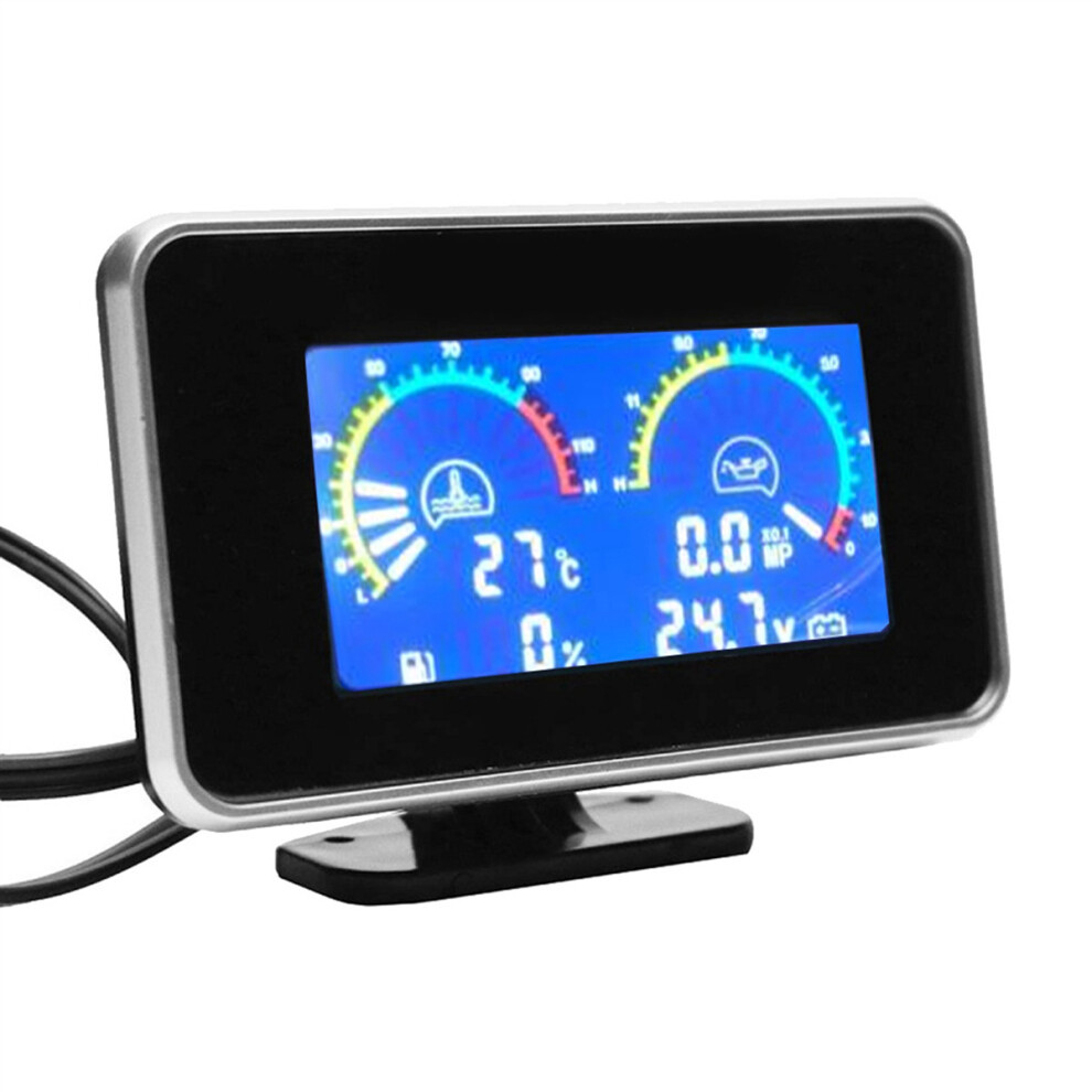 Lcd Car Digital Oil Pressure Gauge Digital Display Sensor Instrument Panel Voltmeter Water Temp Meter 4 In 1 4852131854269