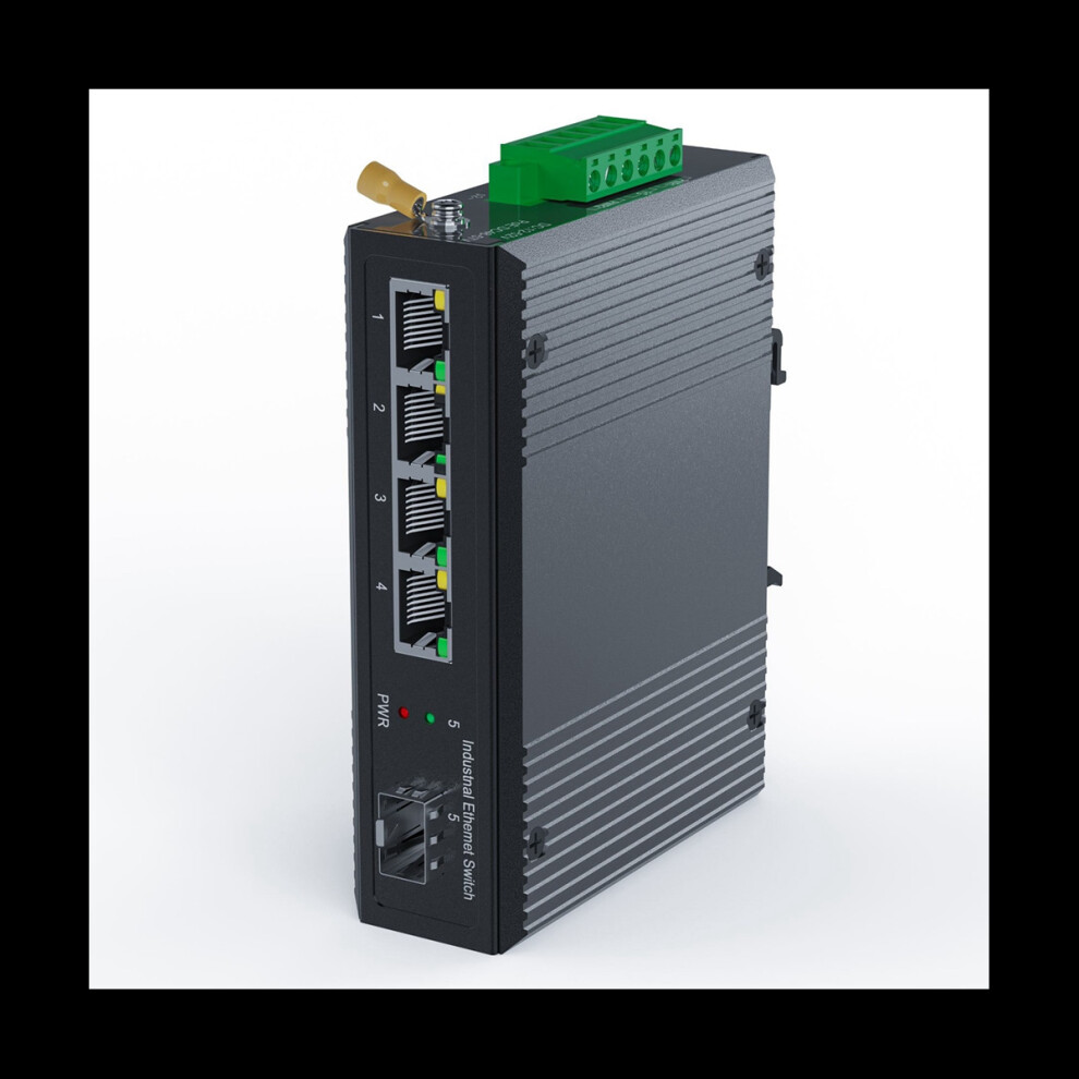 5 Port Industrial Poe Gigabit Din Rail Ethernet Switch, 4 Port Switch With Sfp 10/100/1000Mbps Ip40 Unmanaged 48V Output 4851302175684
