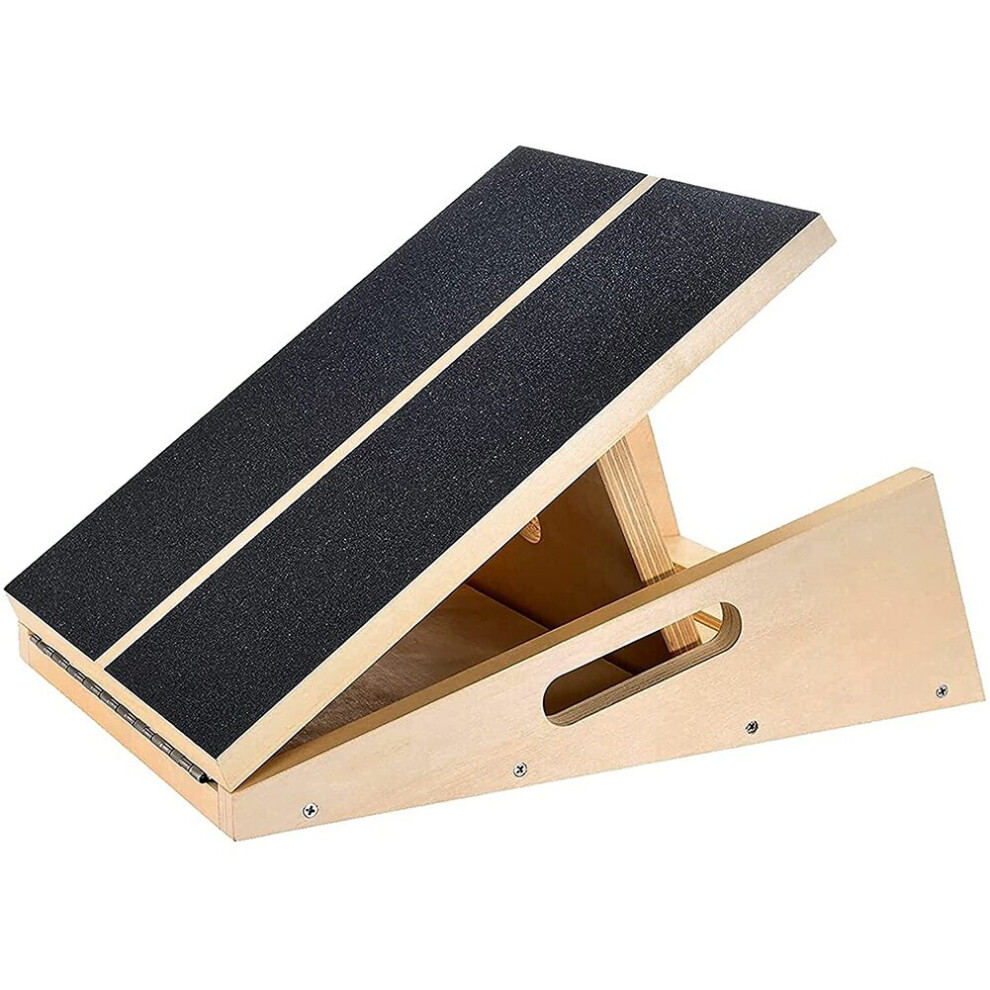 Wooden Slant Board Adjustable Incline Board and Calf Stretcher Slant Board with Non- Surface Stretch Board
