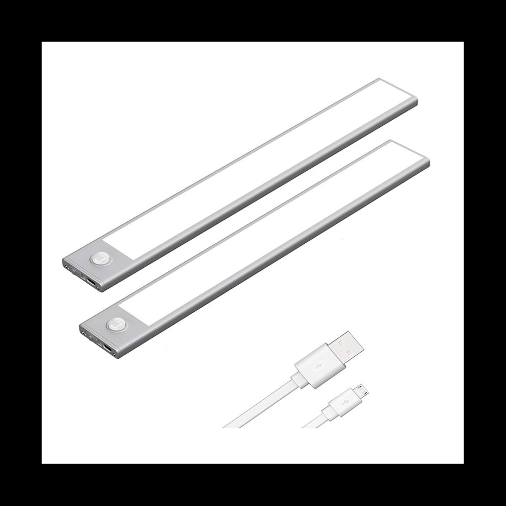 LED Motion Sensor Cabinet Light,Under Counter Closet Lighting, Wireless USB Rechargeable Kitchen Night Lights,40x4cm