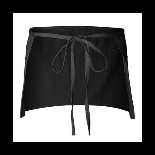 12 Pack - Black Server Waist , Waitress Half Apron Belt Pocket Apron 1