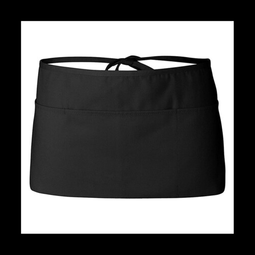 12 Pack - Black Server Waist , Waitress Half Apron Belt Pocket Apron 2